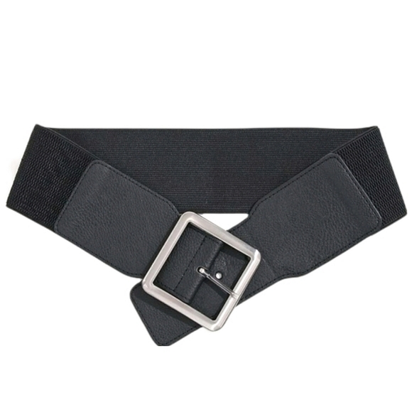 Large Square Buckle Wide Width Belt - Picture 2 of 3
